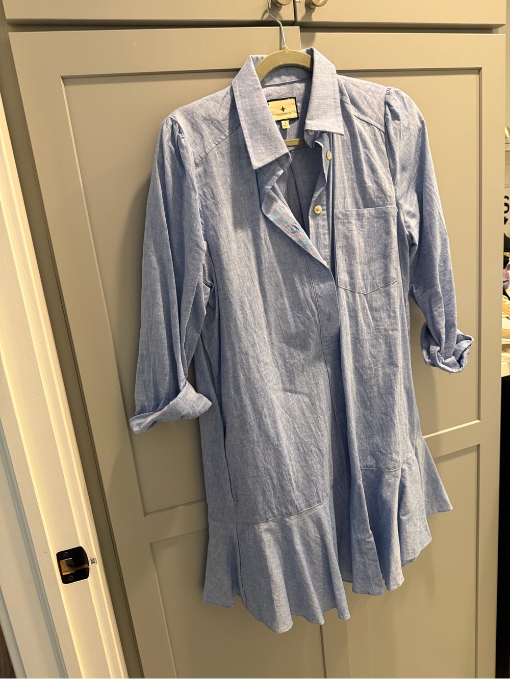 Tuckernuck Light Blue Button-Down Tunic Dress